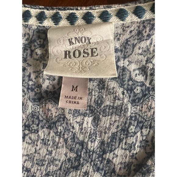 Knox rose boho bohemian blue pink geometric 3/4 sleeve lightweight medium - Picture 6 of 6